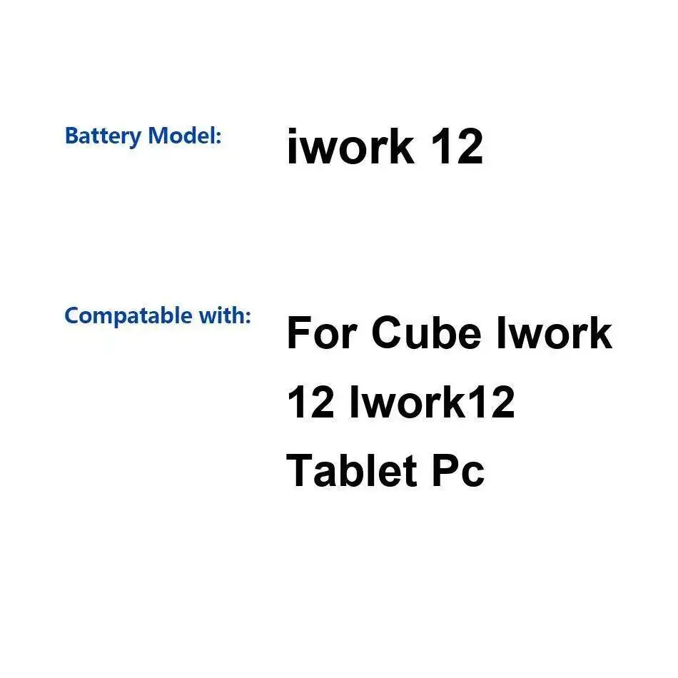 

Reliable Power Supply High-Efficiency 12000Mah For Cube Iwork 12 Iwork12 Tablet PC Laptop Battery