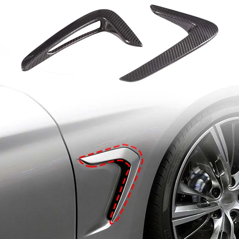 For  BMW 4 Series F32 F33 F36 2013 2014-2016 real carbon fiber side fender stickers, air deflector decorative panels, auto parts