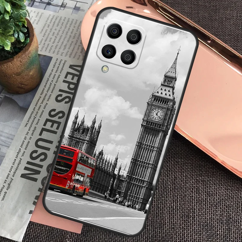 London Red Bus Big Ben Coque pour Samsung Galaxy, M32, M31, M12, M52, M13, M33, M53, M11, M51, M15, M55, M14, M34, M54, M20, M30s