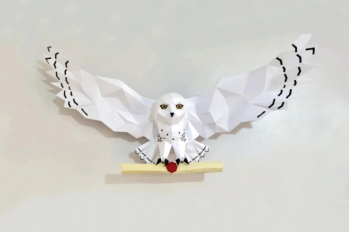 70cm Owl Paper Model Papercraft 3D Sculpture Animal Art Home Decor Wall Decoration Bird Paper Models Adult Handmade DIY Toys