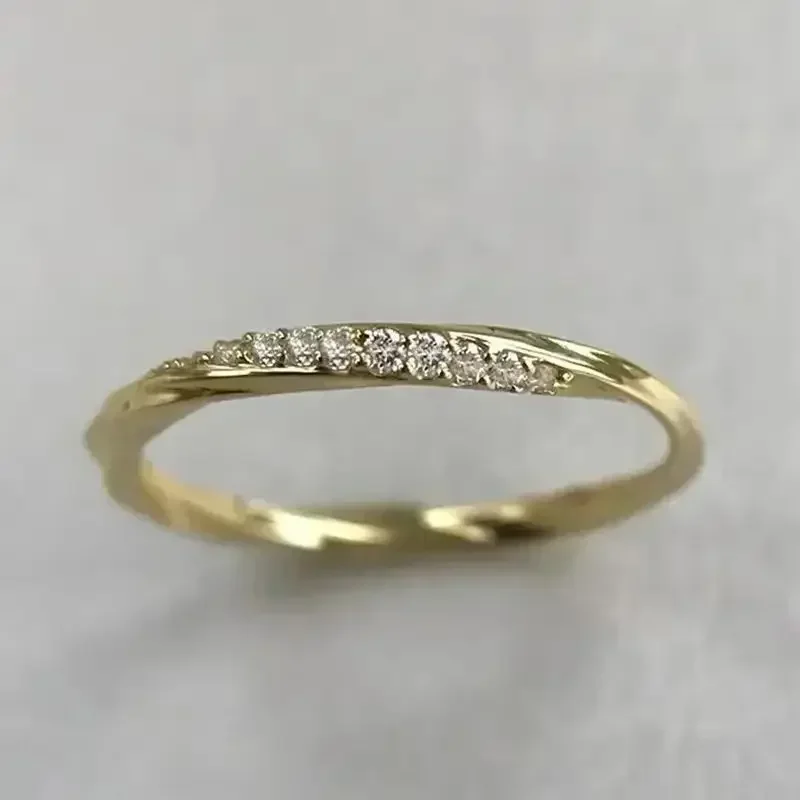 2025 Korean Style Ultra-Thin Line Ring Fried Dough Twists Spinning Fashion High-End Versatile Ring for Women
