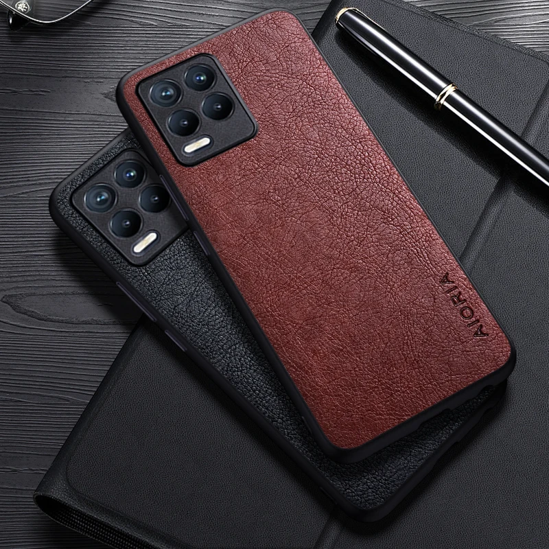 Case For Realme 8 Pro 8S Q3i V13 4G 5G Simple Design Luxury Leather Business Cover For Realme 8i Case