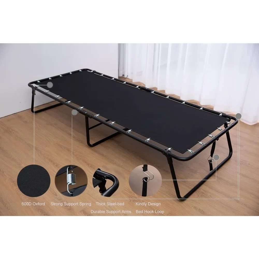 Portable Folding Bed Frame with Thick Memory Foam Mattress for Spare Bedroom & Office Freight free