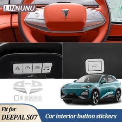 Linnunu Fit for Deepal S07 L07 Sl03 Car Accessories Car Interior Aluminum Alloy Button Stickers Car Steering Wheel Button Stickers Electric Tailgate Decorative Stickers Metal Button Stickers Car Supplies