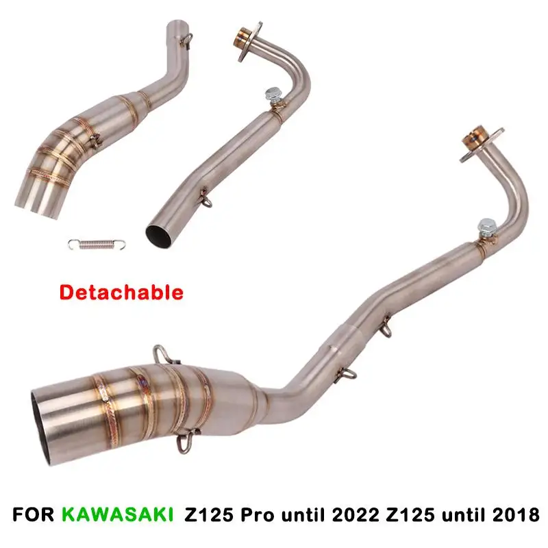 51MM Header Pipe For Kawasaki Z125 Until 2018 Z125 Pro Until 2022 Motorcycle Exhaust Pipe Steel Front Connect Link Tube Slip On