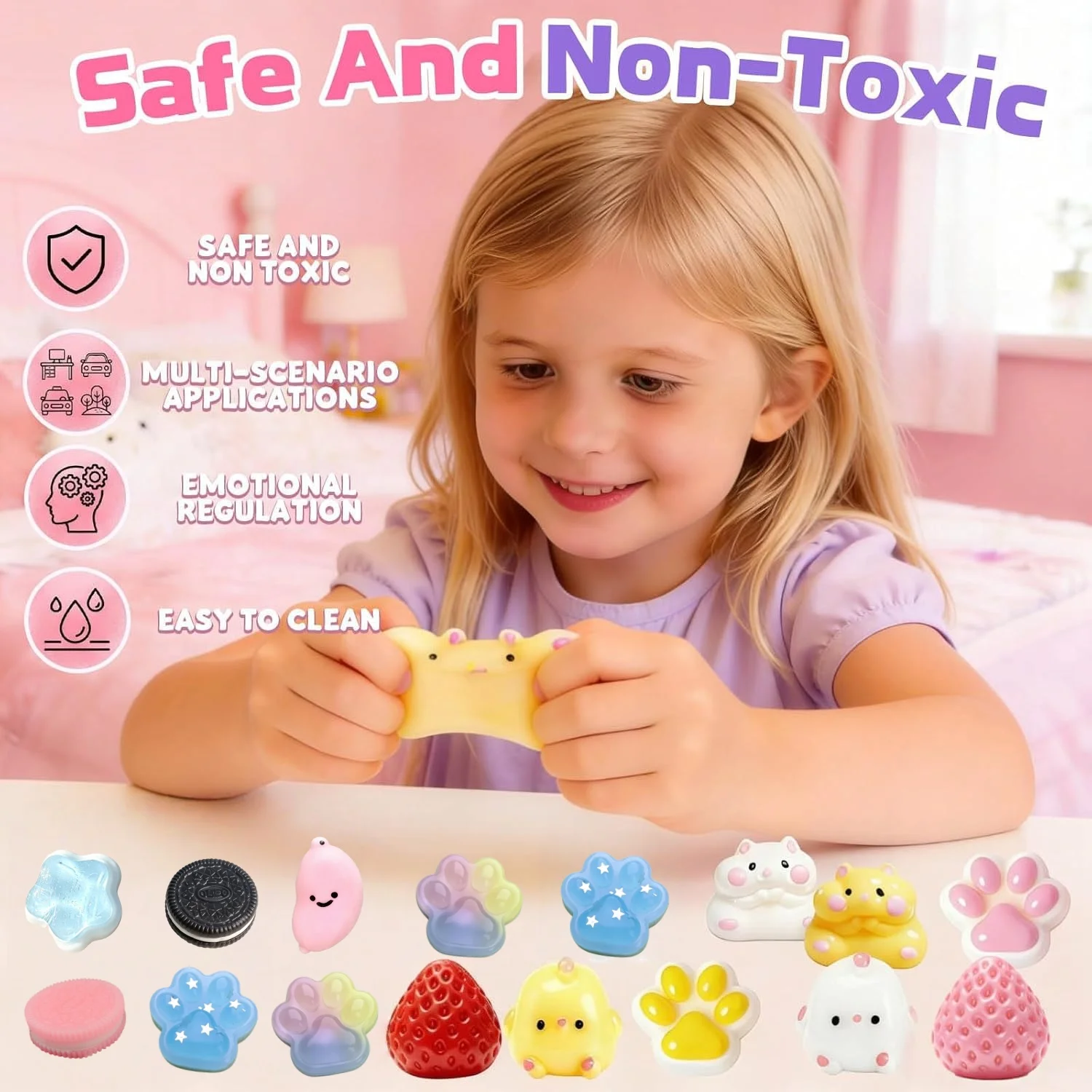 12-48Pcs Mini Taba Squishy Pack Cat Paw Squeeze Party Favors Classroom Prizes Birthday Gift Goodie Bag Stress Relief Toy
