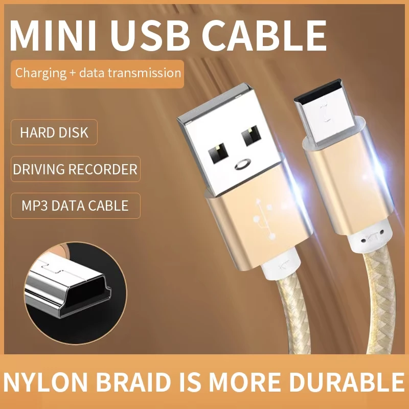 Mini USB Cable Mini USB to USB Fast Data Charger Cable for MP3 MP4 Player Car DVR GPS Digital Camera HDD