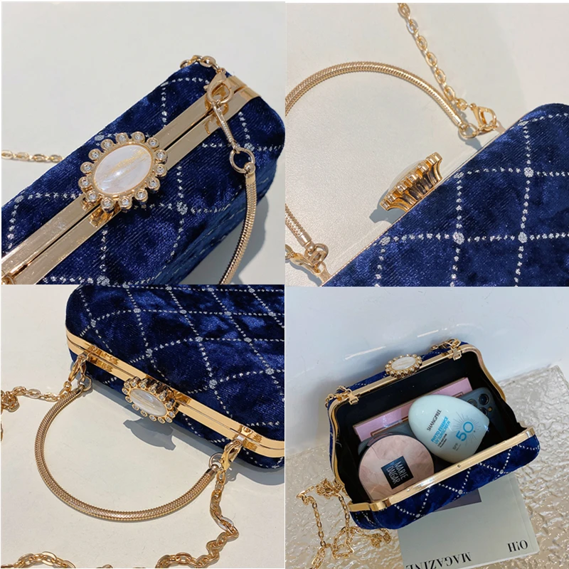 Borse da sera da donna strass pochette da giorno piccola borsa a tracolla a tracolla borsa da sposa per feste di Design a catena borsa da donna di