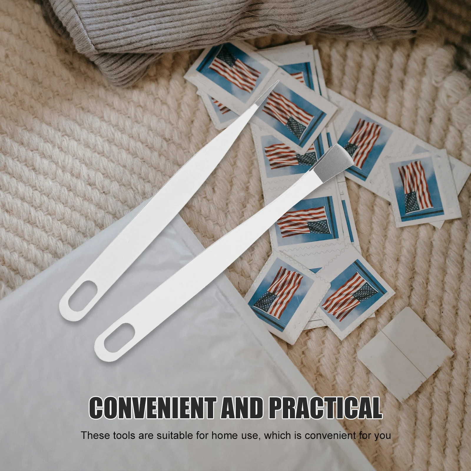 

4 Pcs Stainless Steel Tweezers Tool Set Durable Precision Craft Hobby Eyebrow Long Stamps Collector Applicator Lightweight Gifts