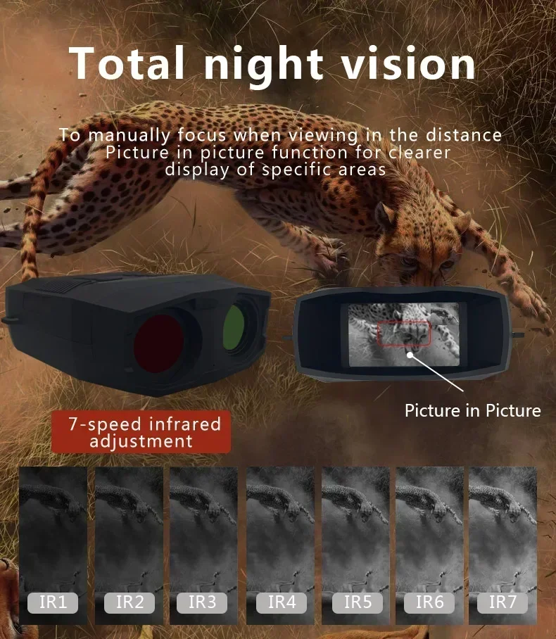 แสงน้อยสี 3 นิ้ว TFL 60MP 4K กลางแจ้ง HD Night Vision กล้องโทรทรรศน์ Night Observation กล้องส่องทางไกล Night Vision เครื่องมือ