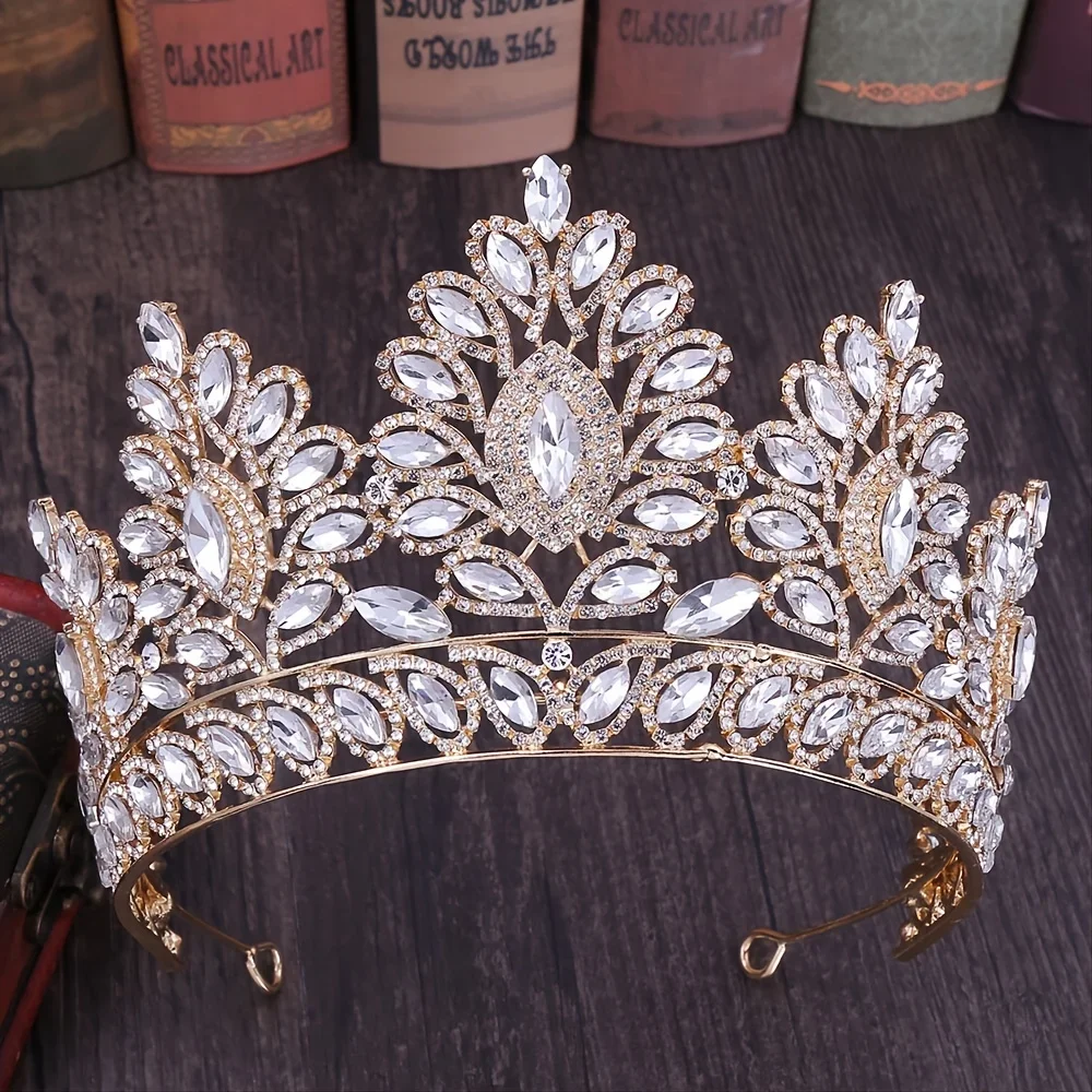 Diadem Diadem w stylu barokowym kryształowa korona dla kobiet w stylu Vintage dla kobiet ślub panny młodej ślubne akcesoria do włosów