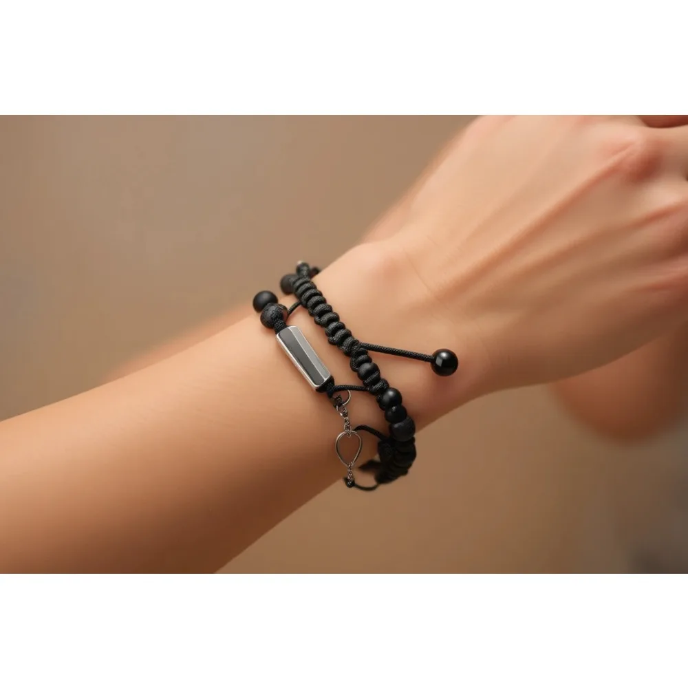 

Черные браслеты из бусин для мужчин, 6 мм, из обсидиана, оникса и лавы, стильные подарки на годовщину, День святого Валентина, День отца, день рождения для него