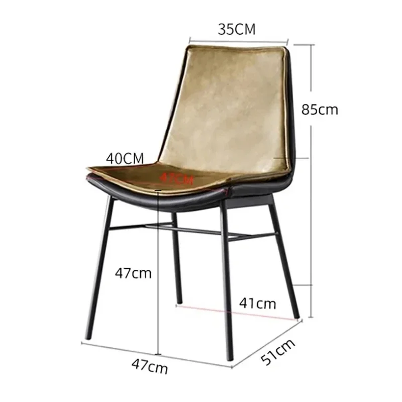 Metal Beautiful Dining Chairs Trendy Kitchen Ultralight Faux Leather Dining Chairs European Modern Sillas Home Furniture