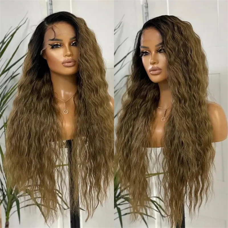 28-inches-super-long-water-wave-wig-13x4-free-part-ombre-brown-synthetic-hd-lace-front-wig-with-roots-heat-resistant-fiber-wig