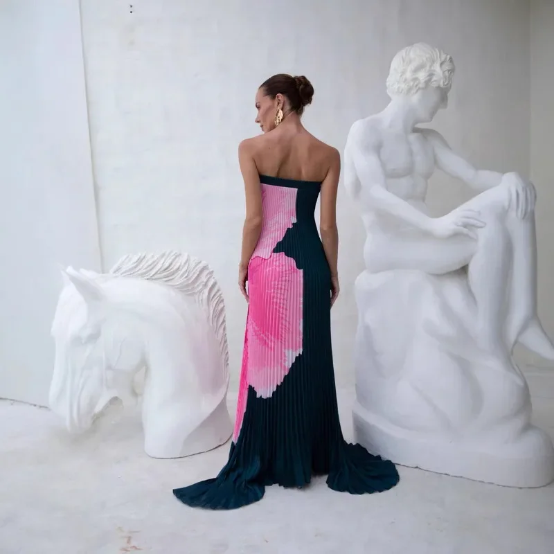 Flowy เกสต์ค็อกเทลชุดแต่งงานชุดราตรีฤดูร้อนผู้หญิงพับ Mermaid Maxi ชุดเซ็กซี่ดอกไม้ปิดไหล่ Backless