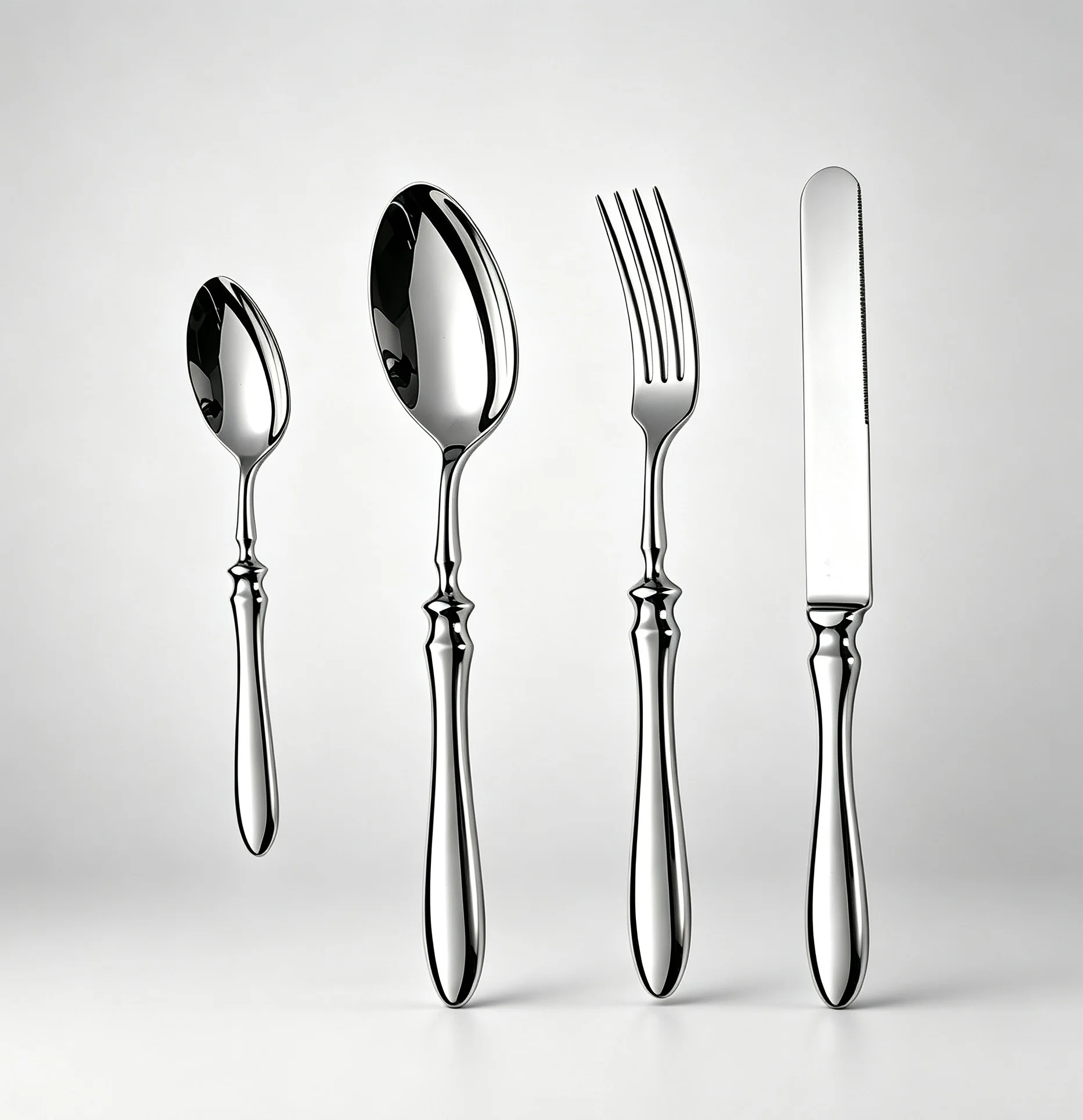 304 & 420 Stainless Steel Gourd-handled Cutlery Set,4Pcs Gloss Dinner Spoon Fork,Reusable Household Dining Silverware Utensils