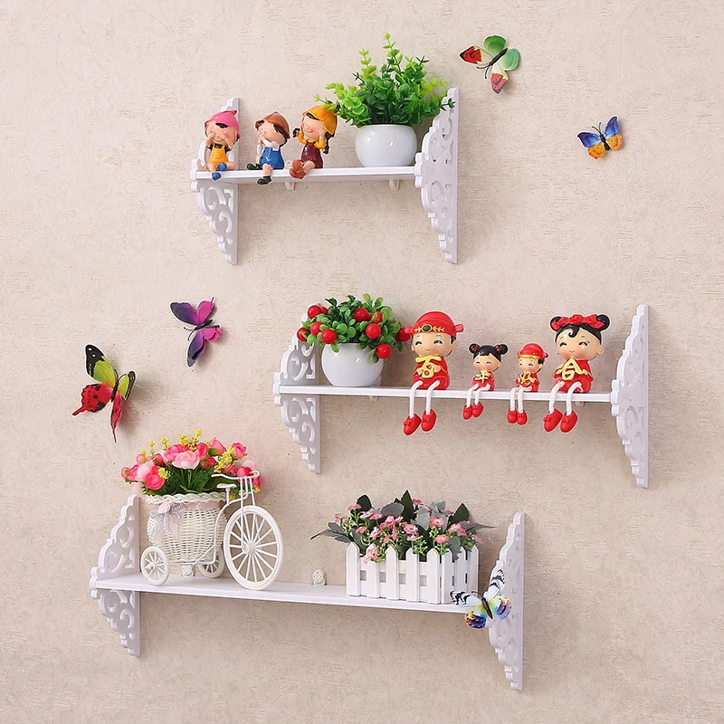 Scaffali per la casa dolce Stile filigrana Design ritagliato Mensola a muro Candela Ornamenti per la casa Portaoggetti Ganci Appendiabiti