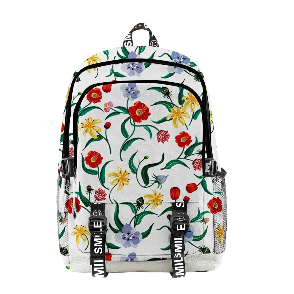 Classic Funny Beautiful Flowers Student School Bags Unisex 3D Print Oxford Waterproof Notebook multifunction Travel Backpacks