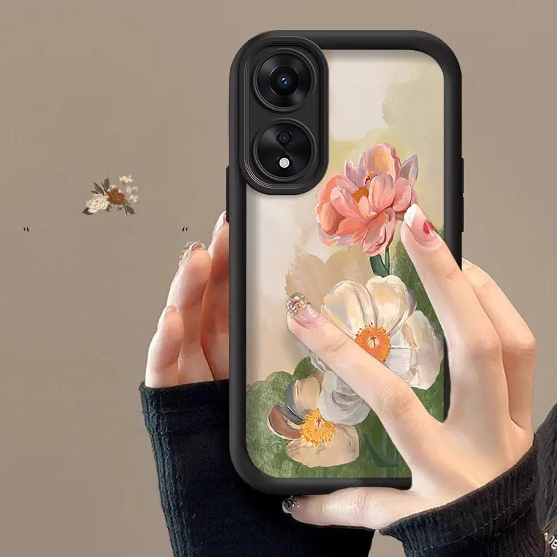 

A60 Cartoon flower Sky Eye Bracelet Phone Case For OPPO A60 A94 A93 A93 A74 A58 A74 A79 A78 A83 A57 A73 A54 A95 A77 A98 Cover