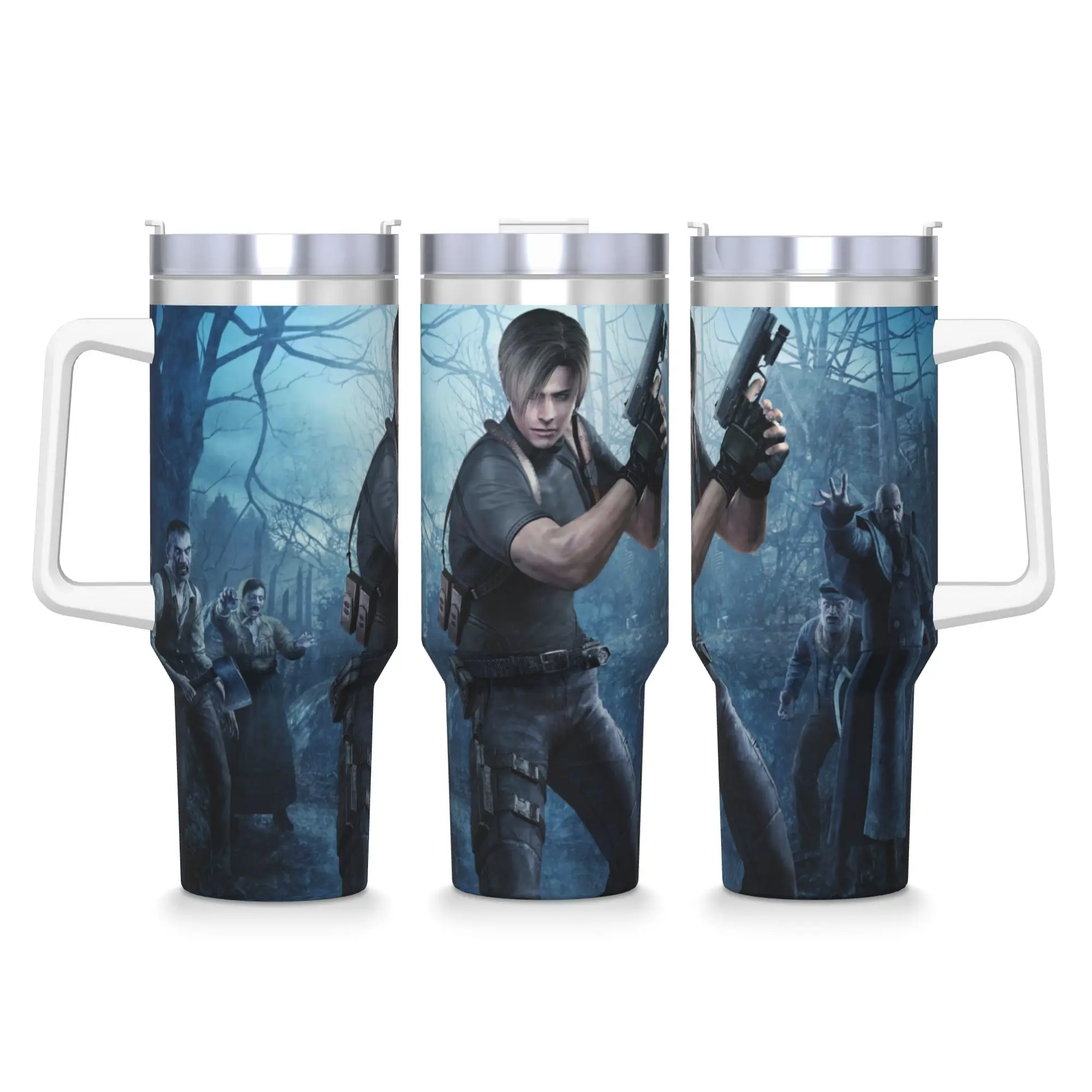 

Stainless Steel Tumbler Residents Evils 4 Leon S. Kennedy Thermal Cups Portable Hot Drinks Mugs Cup Travel Custom Water Bottle