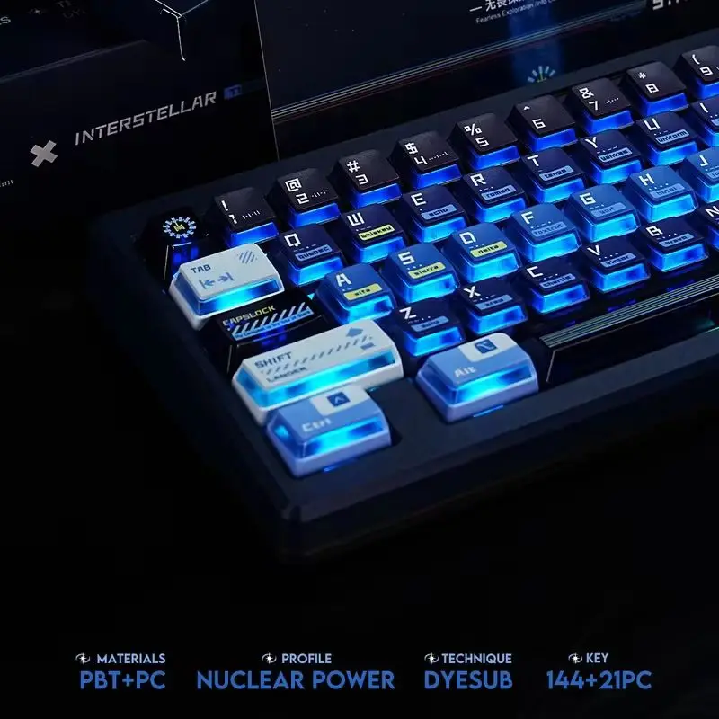 Imagem -05 - Titan Nation Viagem Interstellar Keycap Nuclear Powered Alta Altitude 144 Chave Sublimação Térmica Pbt Teclado Mecânico Keycap