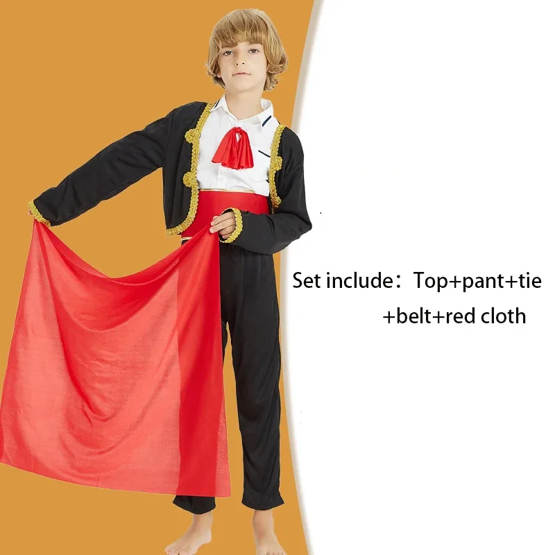 

aaa12 3Child Spanish Bullfighter Costume for Kids Boys Girls Flamenco Rumba Dancer Cosplay Halloween Carnival Prince National Co