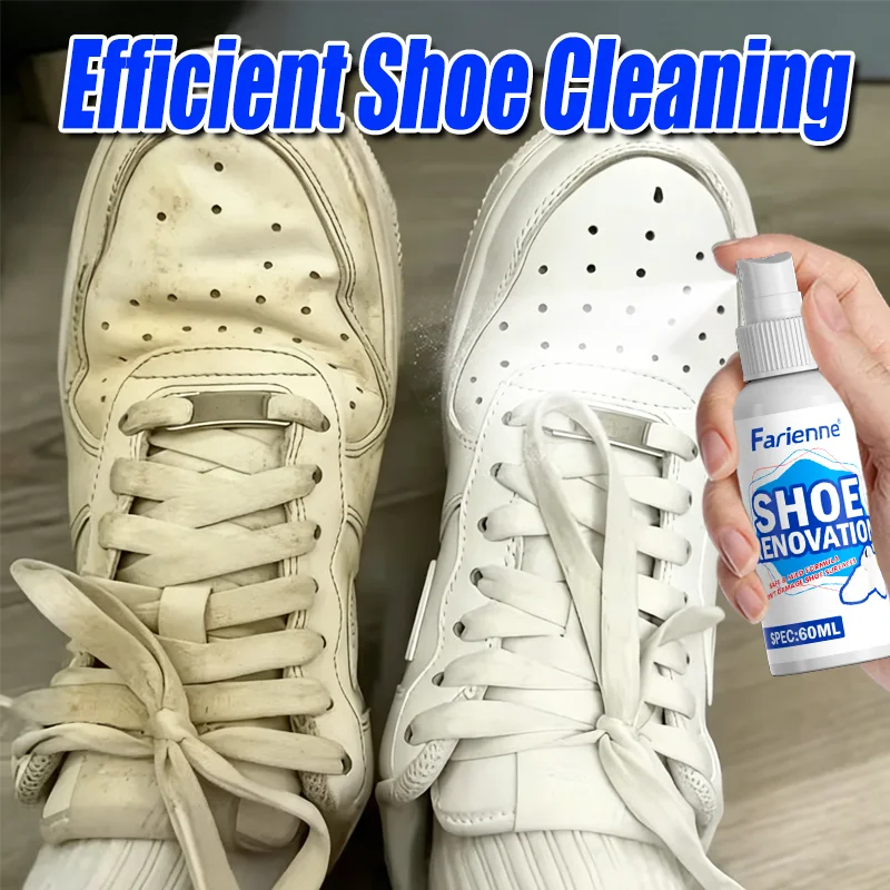 Farienne Shoe Renovation Spray 60ml - Powerful Yellowing Remover For White Sneakers, Quick Clean & Restore Brightness