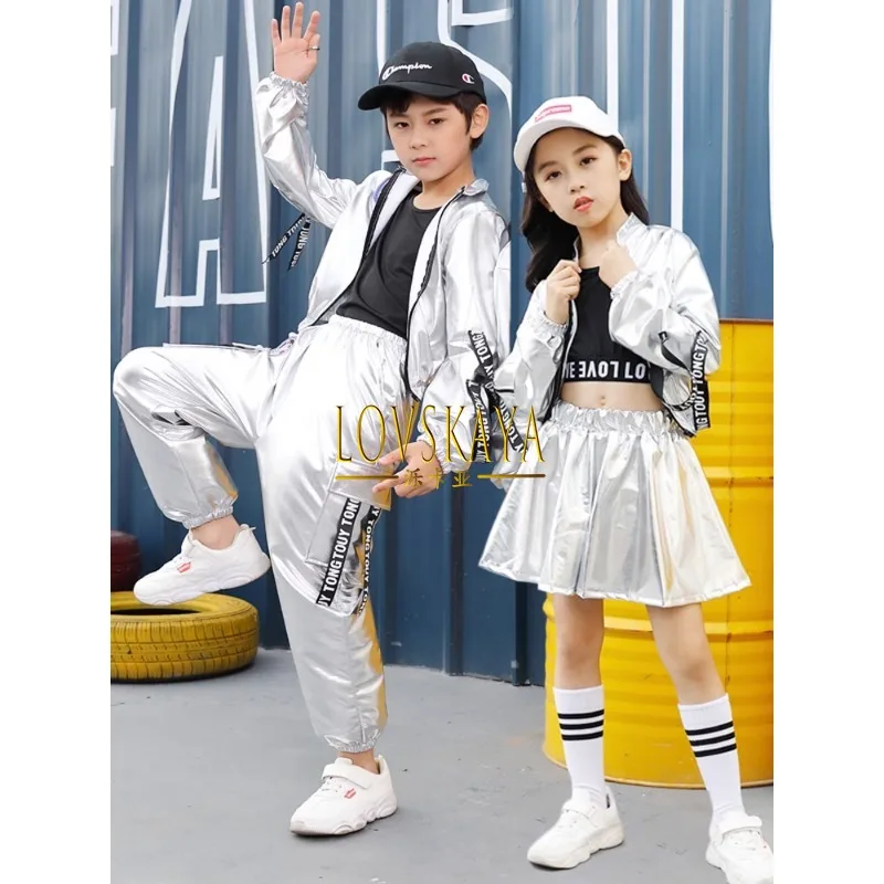 Cool hip-hop performance costumes for children jazz dance Korean street dance and hip-hop set