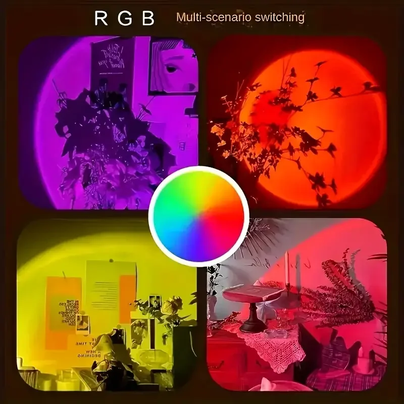 1PC Multicolor Sunset Floor La - огляд і ціна Sunset Lamp Projection