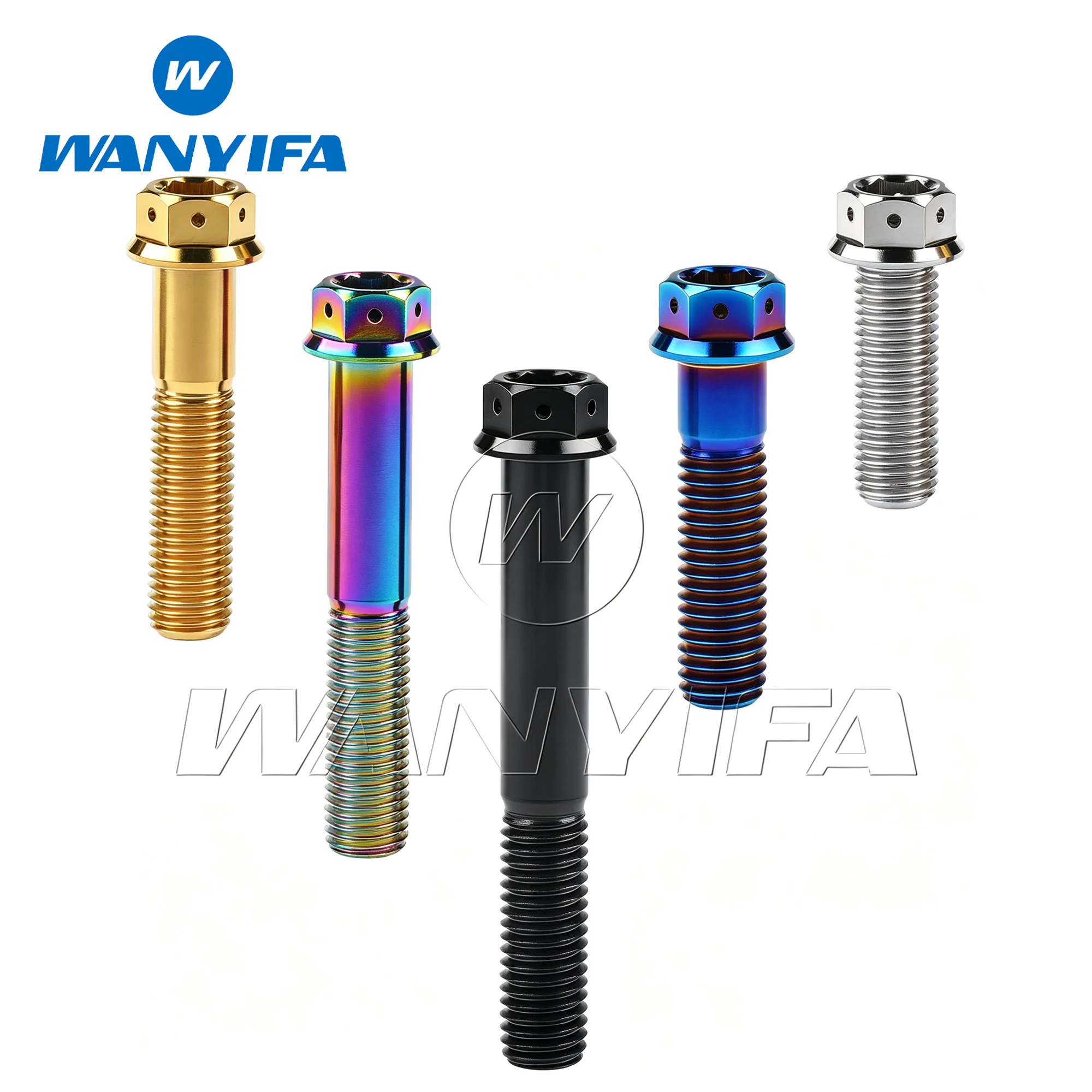 Titanium Alloy Bolt M10X20——90Mm Hex Head Flange Screw Pitch 1.25/1.5mm Suitable for Motorcycle Modifications