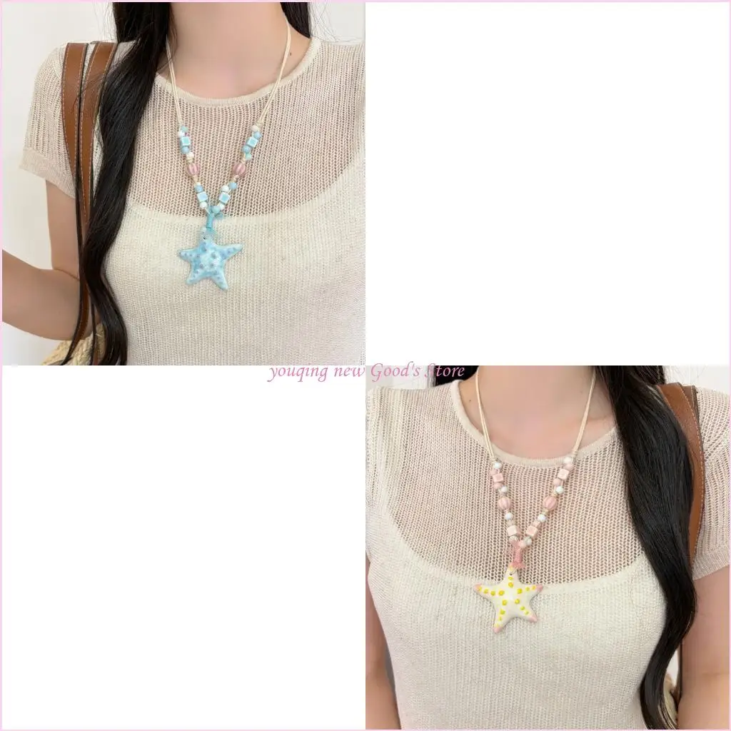 57QA Playful Geometric Lariat Necklace Suitable For Daily Wear And Travel