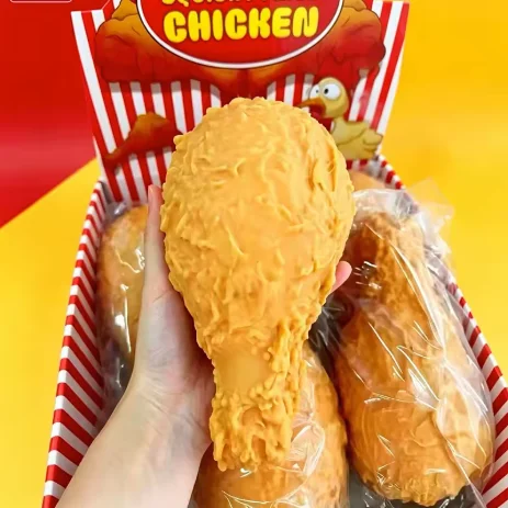 Simulation Fried Chicken Leg Squishy Squeeze Toy Soft Stress Ball Kawaii Food Fidget Sensory Toy Relieving Squishy Fidget Toy