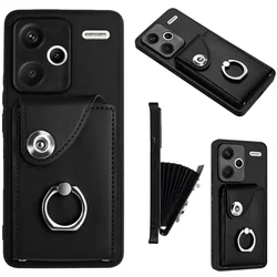 For Xiaomi Redmi Note 14 Pro 13 5G 4G Luxury Case Leather Card Slot Ring Back Cover For Redmi Note 13 14 Pro Plus 13C 14C Funda