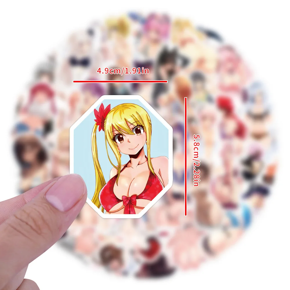 10/30/60 個アニメセクシーガール Waifu 変態落書きステッカー飾る冷蔵庫筆箱ヘルメットスケートボード防水デカール