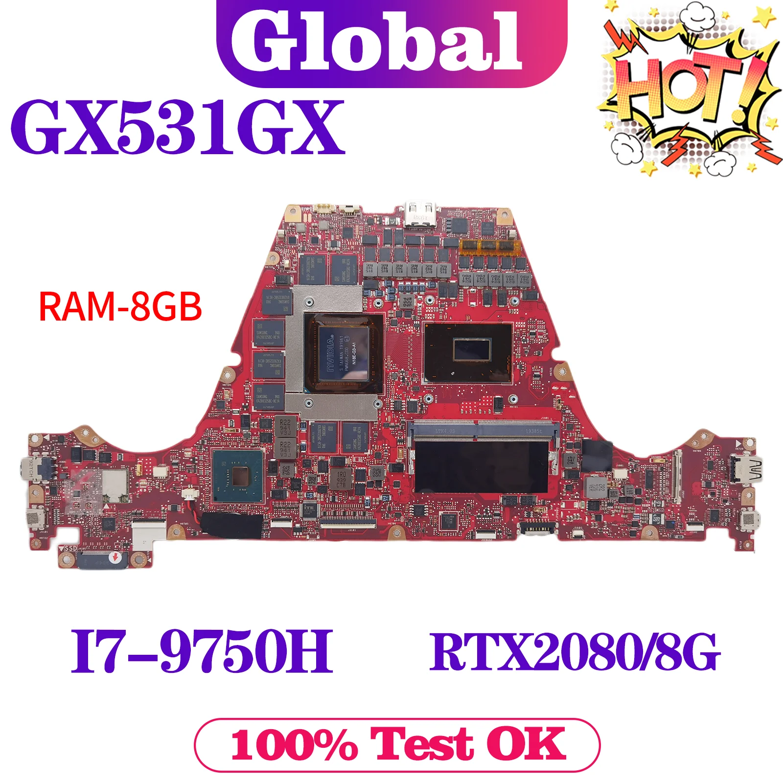 Imagem -02 - Kefu-placa-mãe Portátil para Asus Mainboard para Asus Gx531gw Gx531gv Gx531gm Gx531gwr Gx531gx Gx531gs i7 ° ° Gen V6g V8g