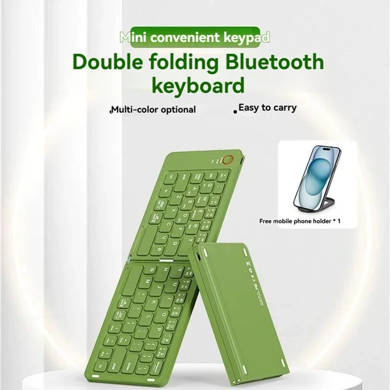 Mini Foldable Wireless Keyboard Slim Portable Bluetooth Keyboard Rechargeable Folding Keyboard for IOS Windows Android