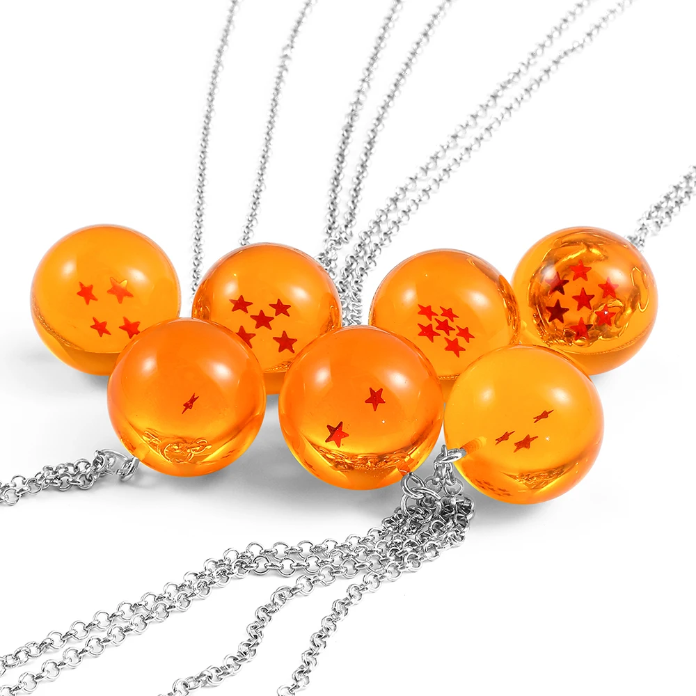 Dragon Ball Series 1-7 Planet Necklace, Goku Ball Pendant Metal Necklace for Men and Women Cosplay Accessories