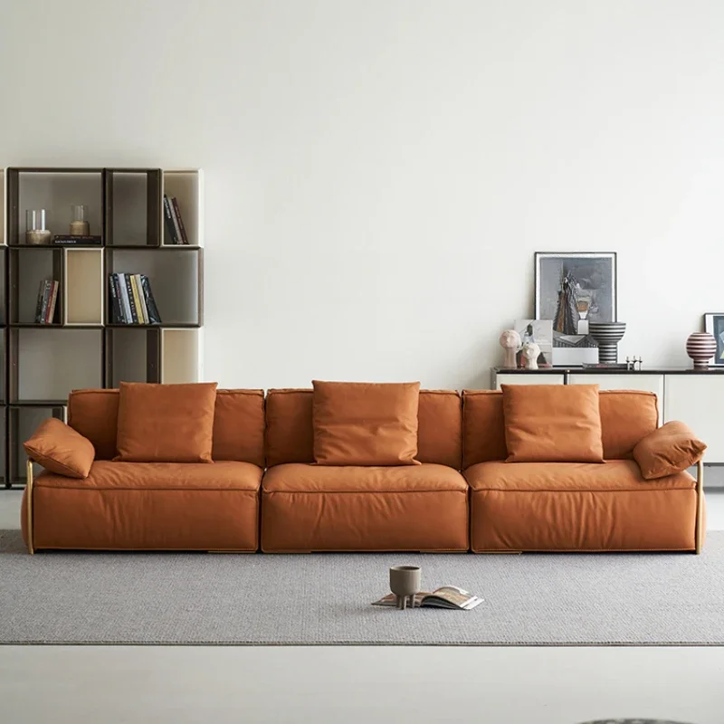 Sofa minimalism/contact leather/inline