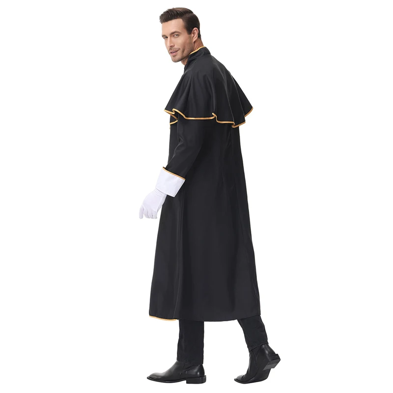 Carnival Halloween Man Middle Ages Priest Pope Costume Church Religious Clergy Robe Cosplay Fancy Party Dress