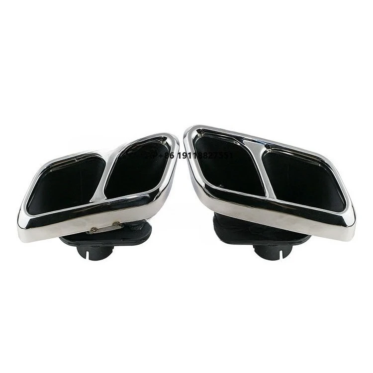 

Auto Parts Exhaust Muffler Throat Tailpipe 67mm Inlet Stainless Steel Square Outlet Nozzles Exhaust Tips Set for Range Rover