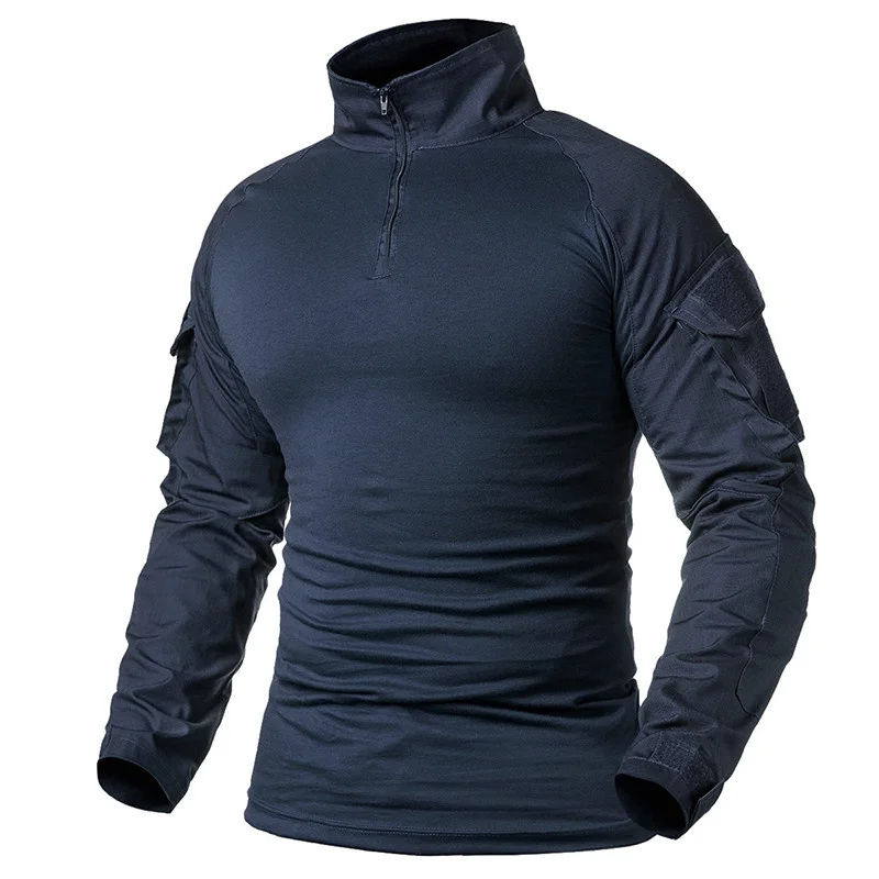 

Autumn Men Long Sleeve Tactical T-Shirt Solid Cotton Outdoor Hunting Shooting Swat Climbing Travel Sport Combat Military Man Top