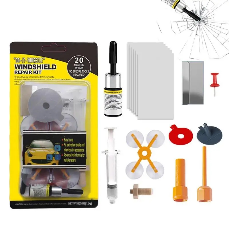 

Car Glass Repair Kit Auto Windshield Glass Repair Tools Long-Lasting Glass Repair Supplies For Cars RVs SUVs And Trucks