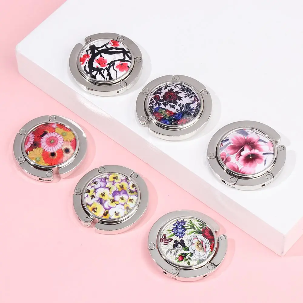 Fashion Portable Crystal Travel Desk Hooks Purse Holder Table Hanger Table Bag Hook