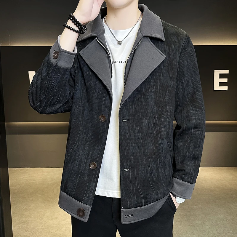 

Мужская повседневная модная куртка на осень-зиму, новая, однотонная, с воротником-стойкой, из полиэстера, нейлона и синтетических волокон...