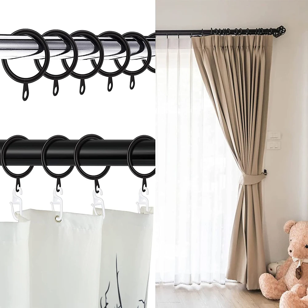 Practical Druable High Quality Material Curtain Rings Metal For Curtains Rods Pole Voile Hanging Hooks Heavy Duty