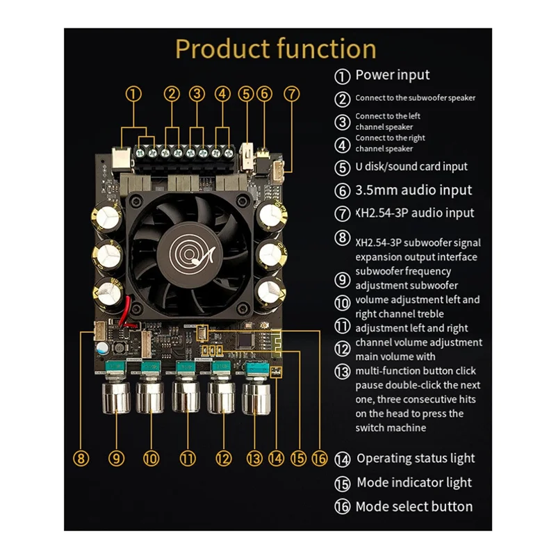 PHILE-ZK-DAS A1 Bluetooth Amplifier Board Module 2X160w+220W TDA7498E+ADAU1701 With DSP Multifunction Convenience Module,B Easy