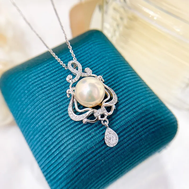 

Luxury Design Drop Pendant Settings Women Handmade Pearl Jewelry Findings&Components For 8-10mm Beads