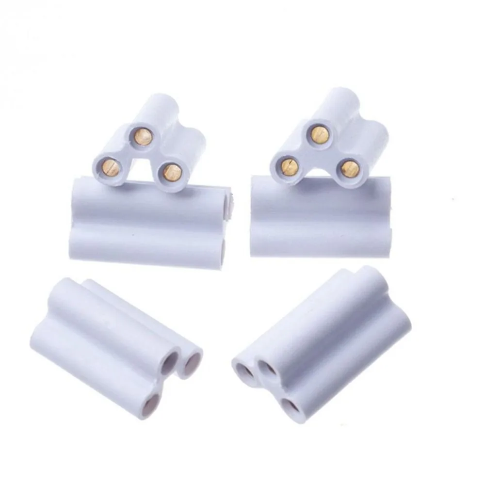100/50/30/20/10 Pcs 20.5MM T5 T8 Bracket Light Connector Seamless Joint Double End 3 Hole Hard Joint Connector Splice 3Pin