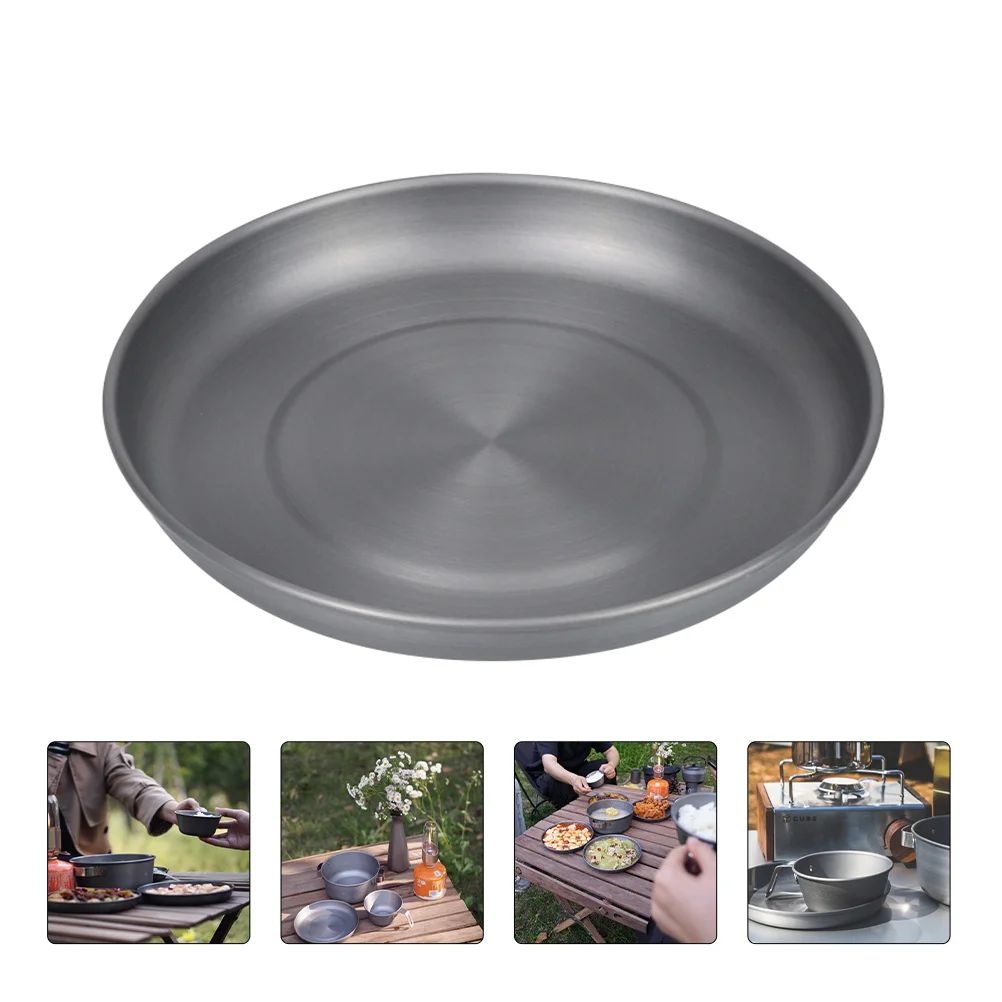 

1pc Portable Camping Tableware Lightweight Aluminium Alloy Food Plate For Outdoor Bbq Picnic Snack Dish Dinnerware Set