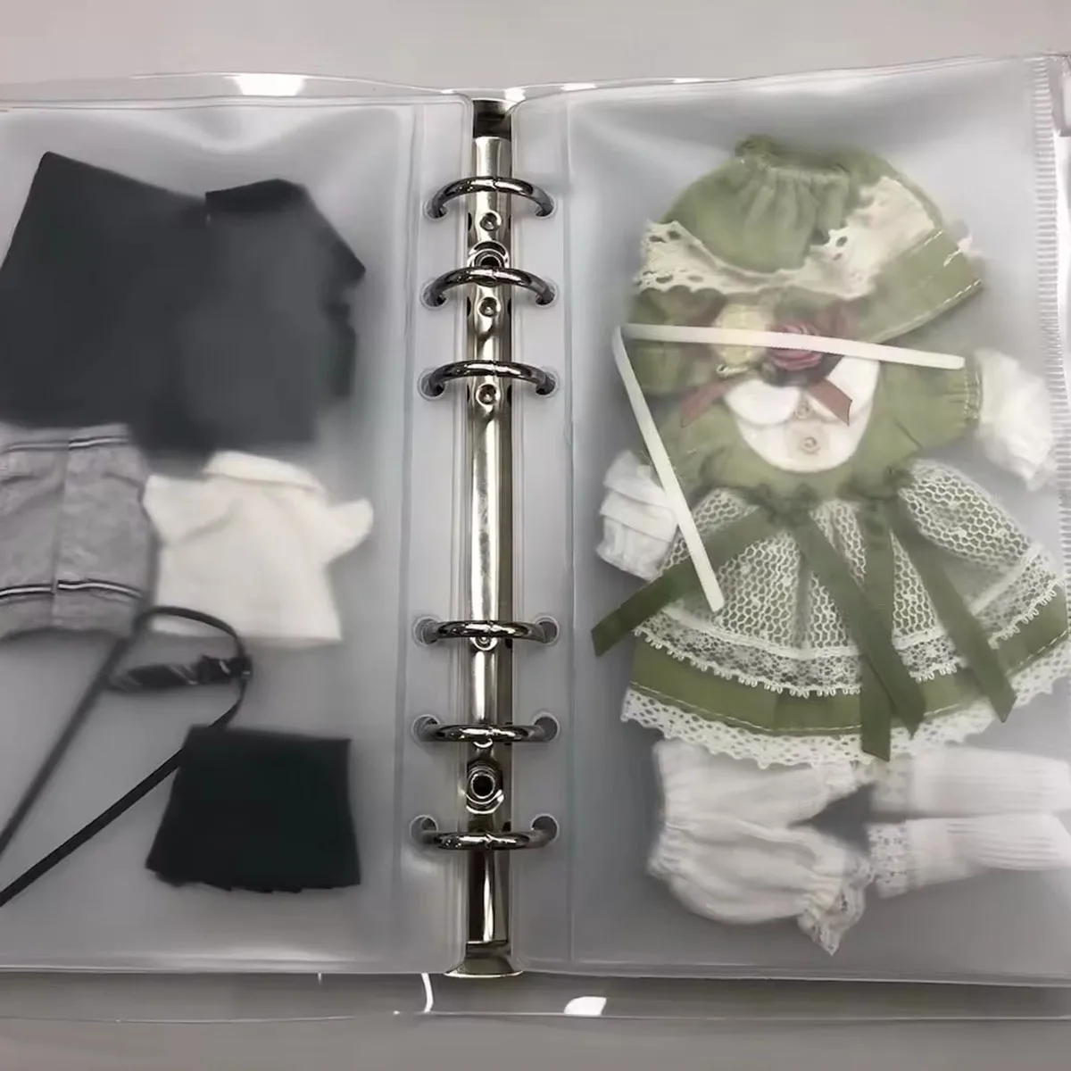 Doll Storage Bag Storage Book Dust Bag Transparent OB11 Doll Clothing Storage Book Doll Clothes Organizer Box